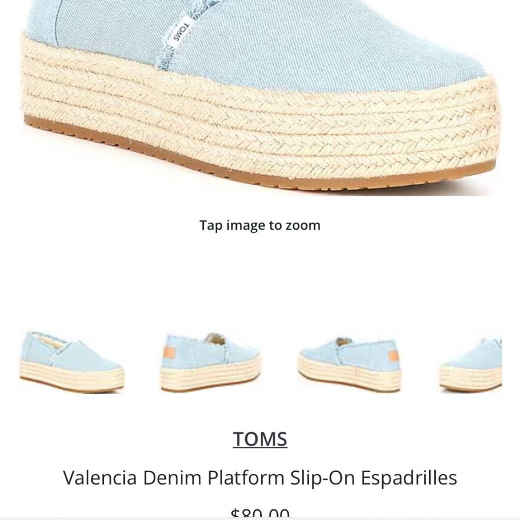 Toms Valencia Denim Platform Espadrilles